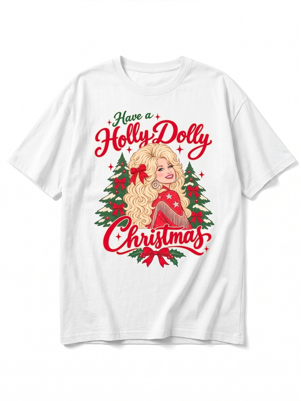 Have A Holly Dolly Christmas Country Music White T-Shirt